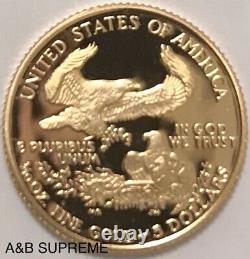 1988 P American Gold Eagle 1/10 Oz 5$ Superbe Gem Cameo Proof Coa & Ogp