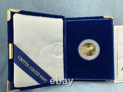 1988-P Pièce en or de 1/4 d'once American Eagle $10 en qualité Proof avec COA, édition limitée