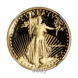 1988-p American Gold Eagle Proof 1/10 Oz 5 $ Ngc Pf70 Ucam