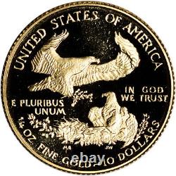 1988-p American Gold Eagle Proof 1/4 Oz 10 $ Pièce En Capsule