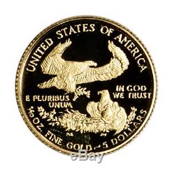 1988-p Preuve Américaine Gold Eagle (1/10 Oz) 5 $ En Ogp