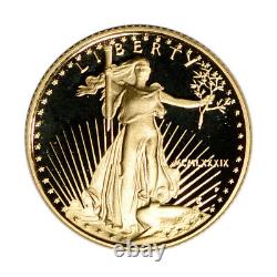 1989-p American Gold Eagle Proof (1/10 Oz) 5 $ En Ogp