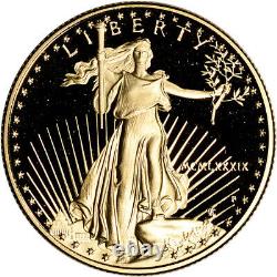 1989-p American Gold Eagle Proof 1/2 Oz $25 Pièce En Capsule