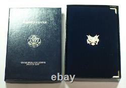 1990 American Eagle Gold Proof 4 Coin Set Age In Box With Coa Roman Numerals