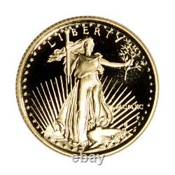 1990-p American Gold Eagle Proof (1/10 Oz) 5 $ En Ogp
