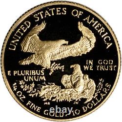 1990-p American Gold Eagle Proof 1/4 Oz 10 $ De Pièce En Capsule