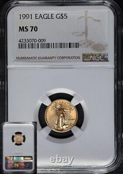 1991 Aigle Américain en Or $5 NGC MS70 en stock