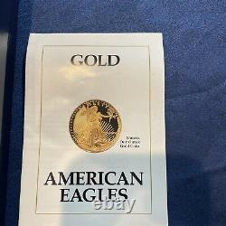 1991 American Eagle Gold 4 Pieces Set Pièces De Preuve Boîte &lot De Coa Z151