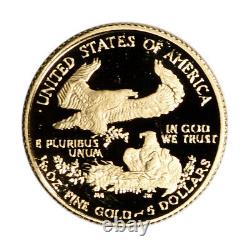 1991-p American Gold Eagle Proof (1/10 Oz) 5 $ En Ogp