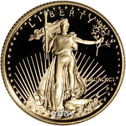 1991-p American Gold Eagle Proof 1/4 Oz 10 $ Pièce En Capsule