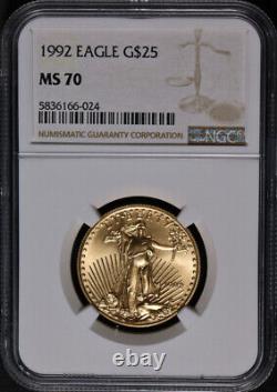 1992 Aigle D'or Américain 25 $ Ngc Ms70