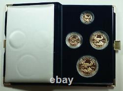 1992 American Eagle Gold Proof 4 Coin Set Age In Box Avec Coa