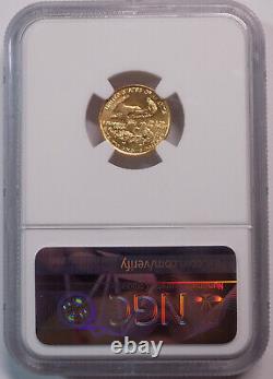 1993 $5 American Eagle 1/10 Oz Pièce D'or Ngc Ms 69