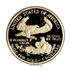 1993-p American Gold Eagle Proof (1/10 Oz) 5 $ En Ogp