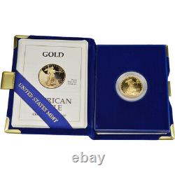 1993-p American Gold Eagle Proof (1/4 Oz) 10 $ En Ogp