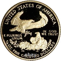 1993-p American Gold Eagle Proof (1/4 Oz) 10 $ En Ogp