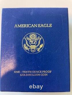 1994-W 5 $ Aigle d'or américain épreuve 1/10oz Boîte avec COA NON CIRCULÉ