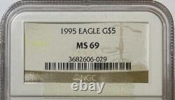 1995 $5 Gold American Eagle 1/10 Oz Ngc Ms 69
