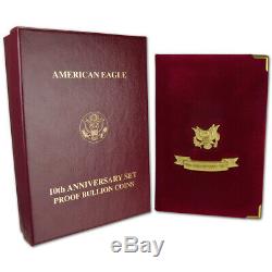 1995-w American Eagle 10e Anniversaire D'or Et D'argent Set Proof