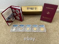 1995-w American Eagle 10th Anniversary Gold Silver Proof Set All Pcgs Pr 69 Dcam
