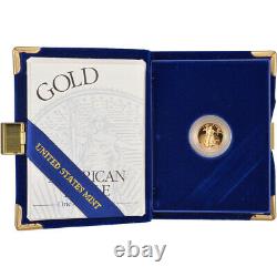 1995-w American Gold Eagle Proof (1/10 Oz) 5 $ En Ogp