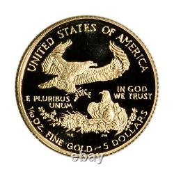 1995-w American Gold Eagle Proof (1/10 Oz) 5 $ En Ogp