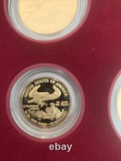 1995-w American Proof Silver And Gold Eagle 10th Anniversary Coin Set Withbox Coa