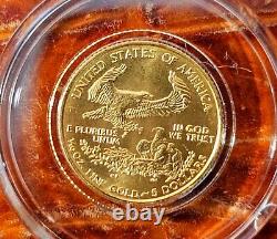 1996 1/10 oz American Gold $5 Eagle BU en capsule