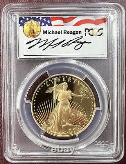 1996 W 1 Oz $50 Proof Gold American Eagle Pcgs Pf 70 Dcam Reagan Legacy Series
