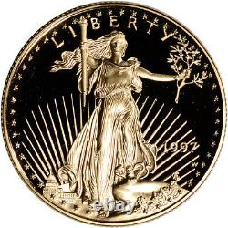 1997-w American Gold Eagle Proof 1/2 Oz 25 $ En Ogp