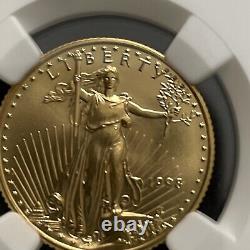 1998 $10 Gold Eagle Rare Ms 70 Ngc Faible Population De 459 Ngc