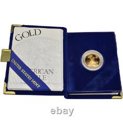 1998 W American Gold Eagle Proof 1/4 Oz 10 $ En Ogp