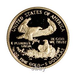 1998-w American Gold Eagle Proof (1/10 Oz) 5 $ En Ogp