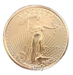 1999 American Gold Eagle 1/10 oz Gold Bu avec boîte de présentation