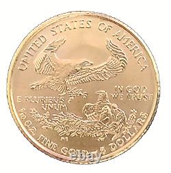 1999 American Gold Eagle 1/10 oz Gold Bu avec boîte de présentation