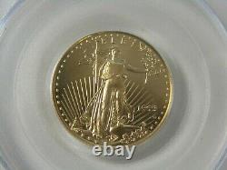1999-w $10 1/4oz Gold American Eagle Pcgs Ms68 Mint Error Struck With Proof Die