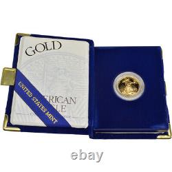 1999-w Preuve Américaine Gold Eagle (1/4 Oz) 10 $ Ogp