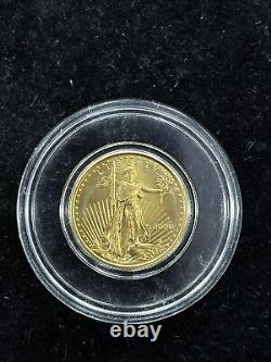 2000 $5 Aigle américain en or de 1/10 oz. Pièce d'or BU dans une capsule