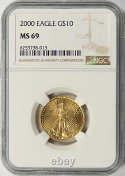 2000 Aigle D'or Américain 10 $ 1/4 Oz Ngc Ms69