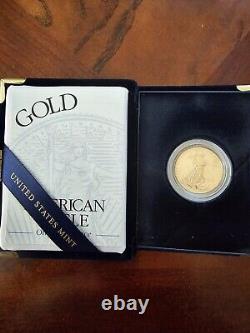 2001-W 1/2 oz $25 Aigle d'or américain Proof avec boîte et COA