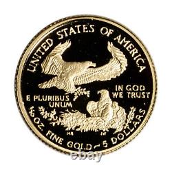 2001-w American Gold Eagle Proof (1/10 Oz) 5 $ En Ogp