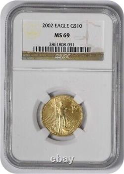 2002 $10 Aigle d'or américain MS69 NGC