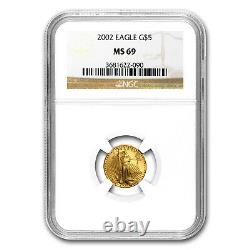 2002 Aigle d'or américain de 1/10 oz MS-69 NGC SKU #7451
