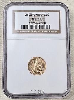 2003 1/10 oz $5 Aigle d'or américain NGC MS 70