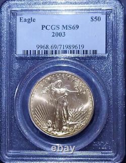 2003 1 oz Gold American Eagle PCGS MS69 Livraison gratuite