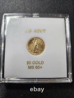 2004 $5 1/10 oz American Eagle Gold Coin BU UNC avec étui