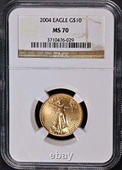 2004 Aigle américain en or de 10 dollars NGC MS70 Étiquette brune STOCK