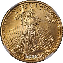 2005 Aigle d'or américain de 10 dollars NGC MS70 Étiquette brune STOCK
