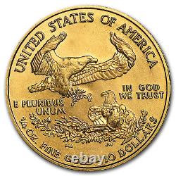 2007 1/4 oz Gold American Eagle BU translates to 'Aigle américain en or de 1/4 oz 2007, non circulé' in French.