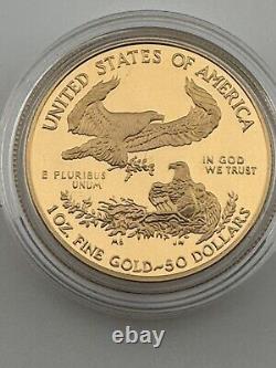 2007-W Preuve $50 Aigle d'Or Américain 1 oz avec Boîte, OGP & COA